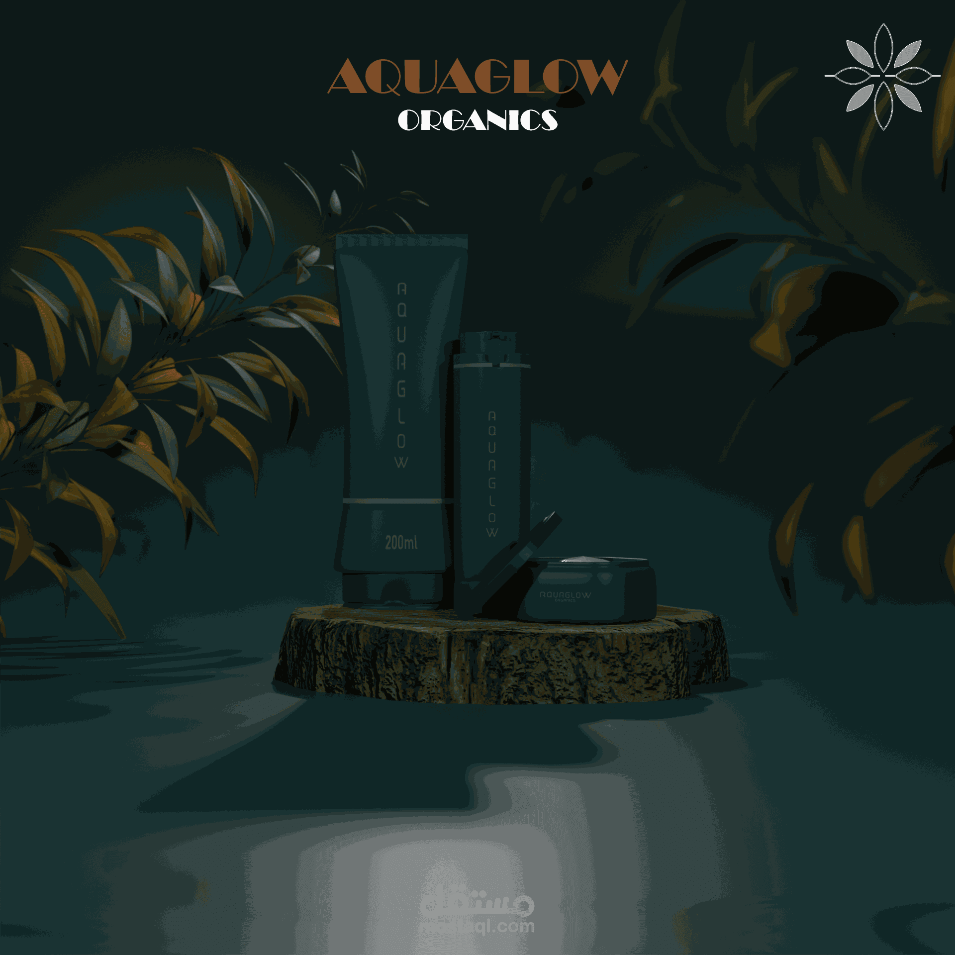 Aquaglow: جمال البشرة في تصاميم إعلانية