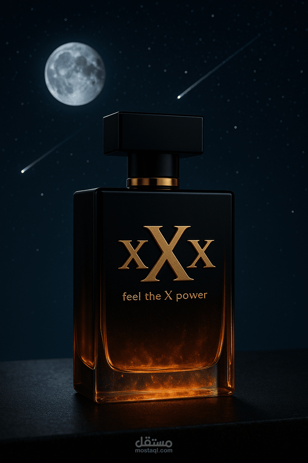 تصميم اعلان CGI لعطر التصميم من اول اسم المنتج الي تنفيذ الاعلان _عطر  xXx  _ perfume