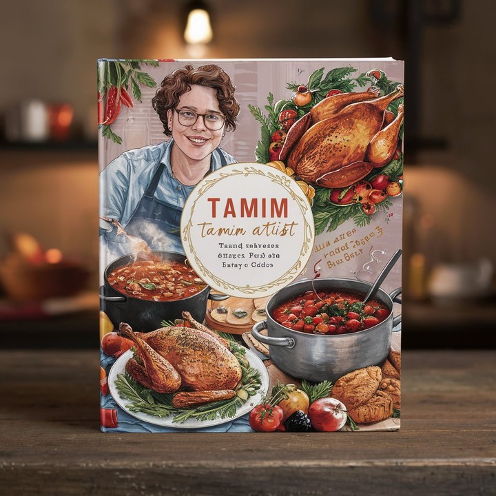 غلاف كتاب تميم عن الطبخ   Cover of Tamim's book on cooking