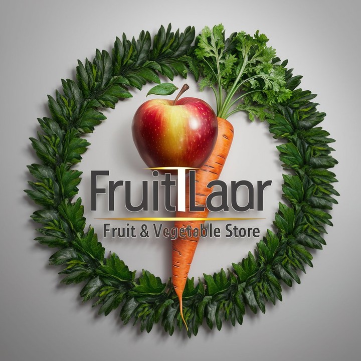 تصميم شعار لمتجر فواكه وخضروات  Logo design for a fruit and vegetable store