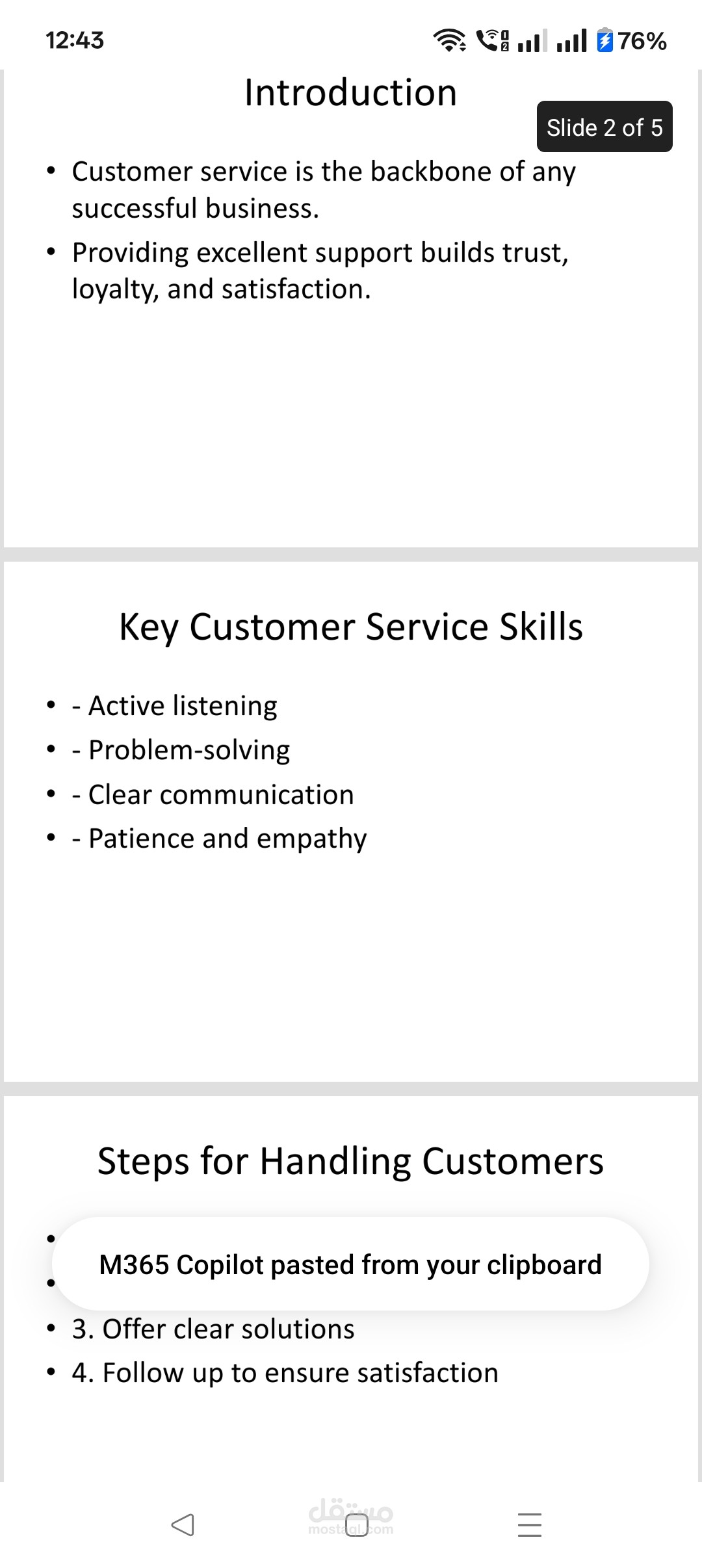 Customer Service Presentation