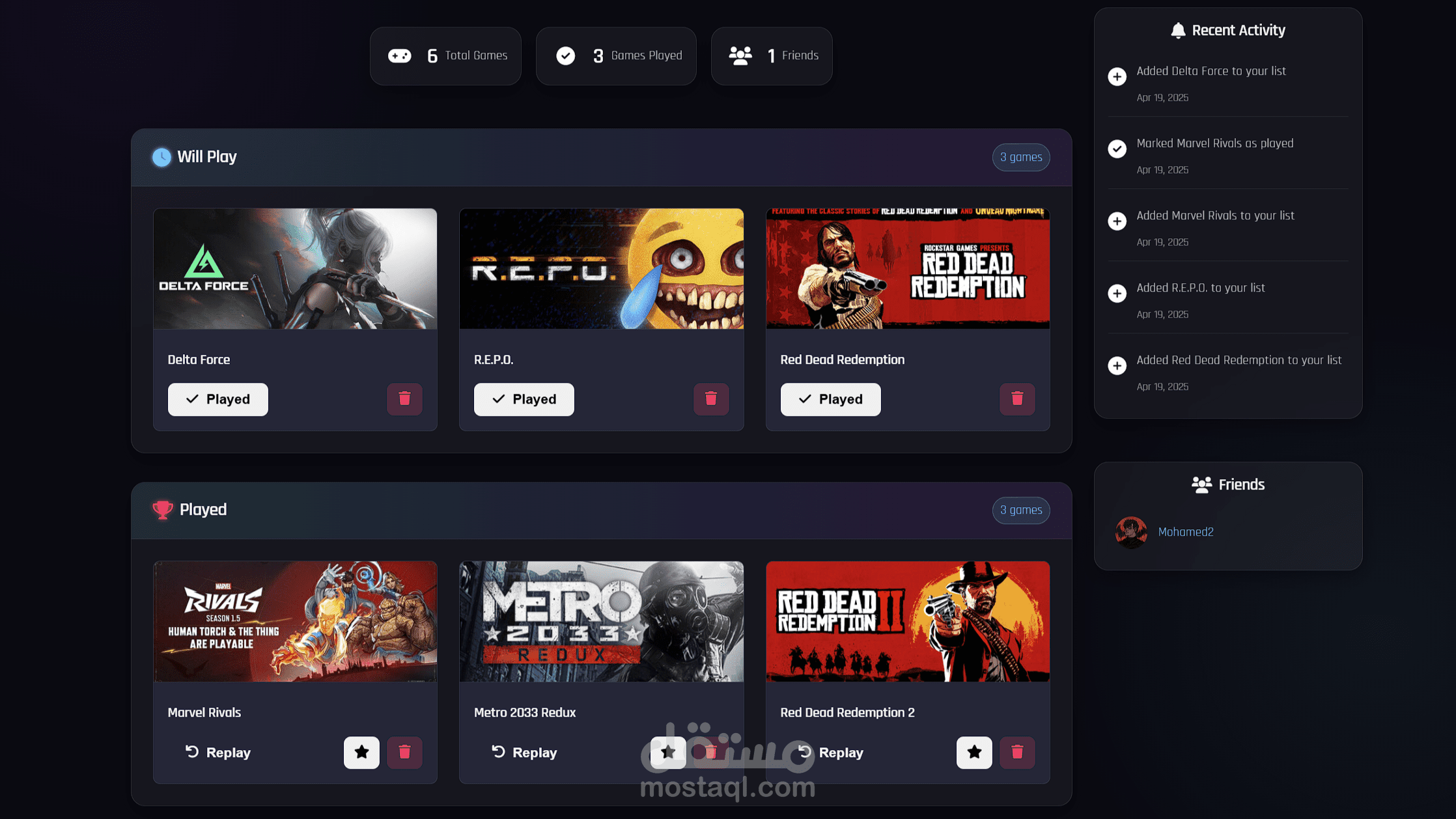 My Game List