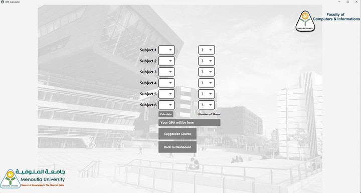 JavaFX project to calculate GPA and suggest a subject to be registered