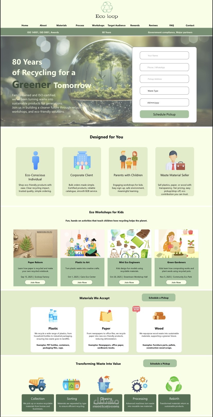Ecoloop Home page