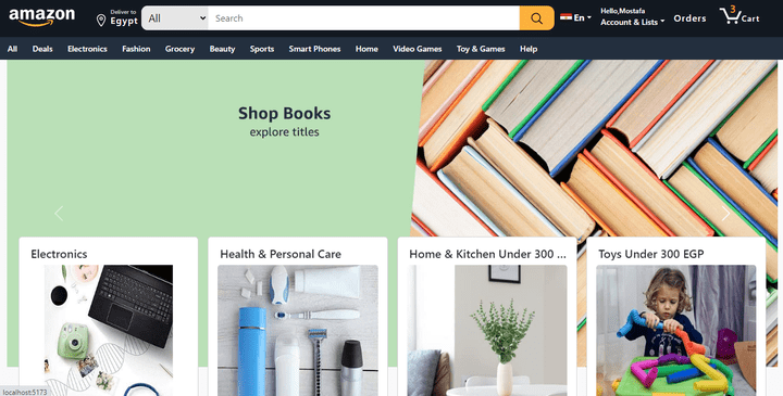 Amazon website using React