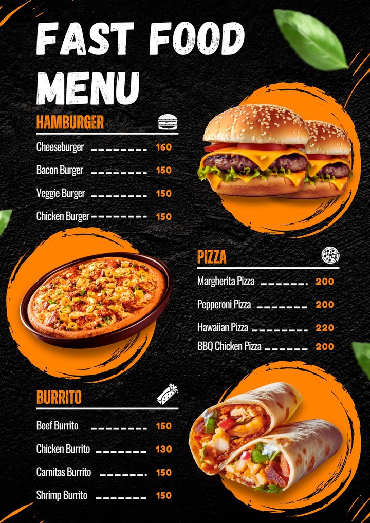 Fast Food Menu