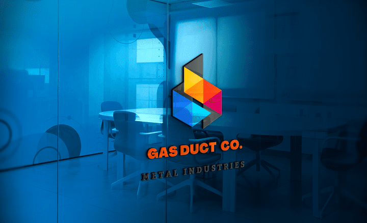 3D logo of metal gas duct