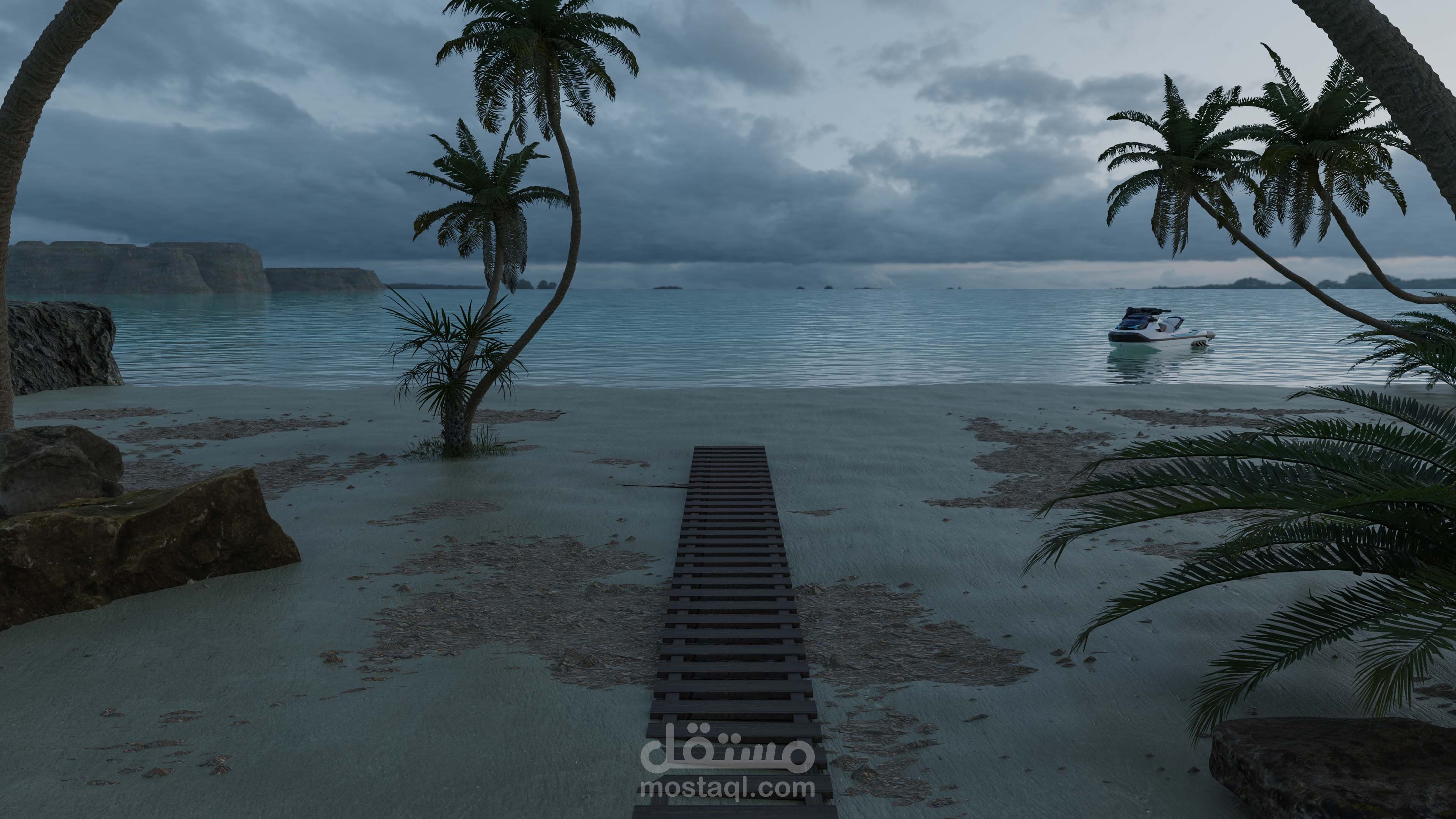 Realistic Beach Scene - 3D Artwork