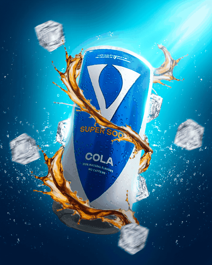 تصميم اعلان سوشيال ميديا لمنتج V7 cola