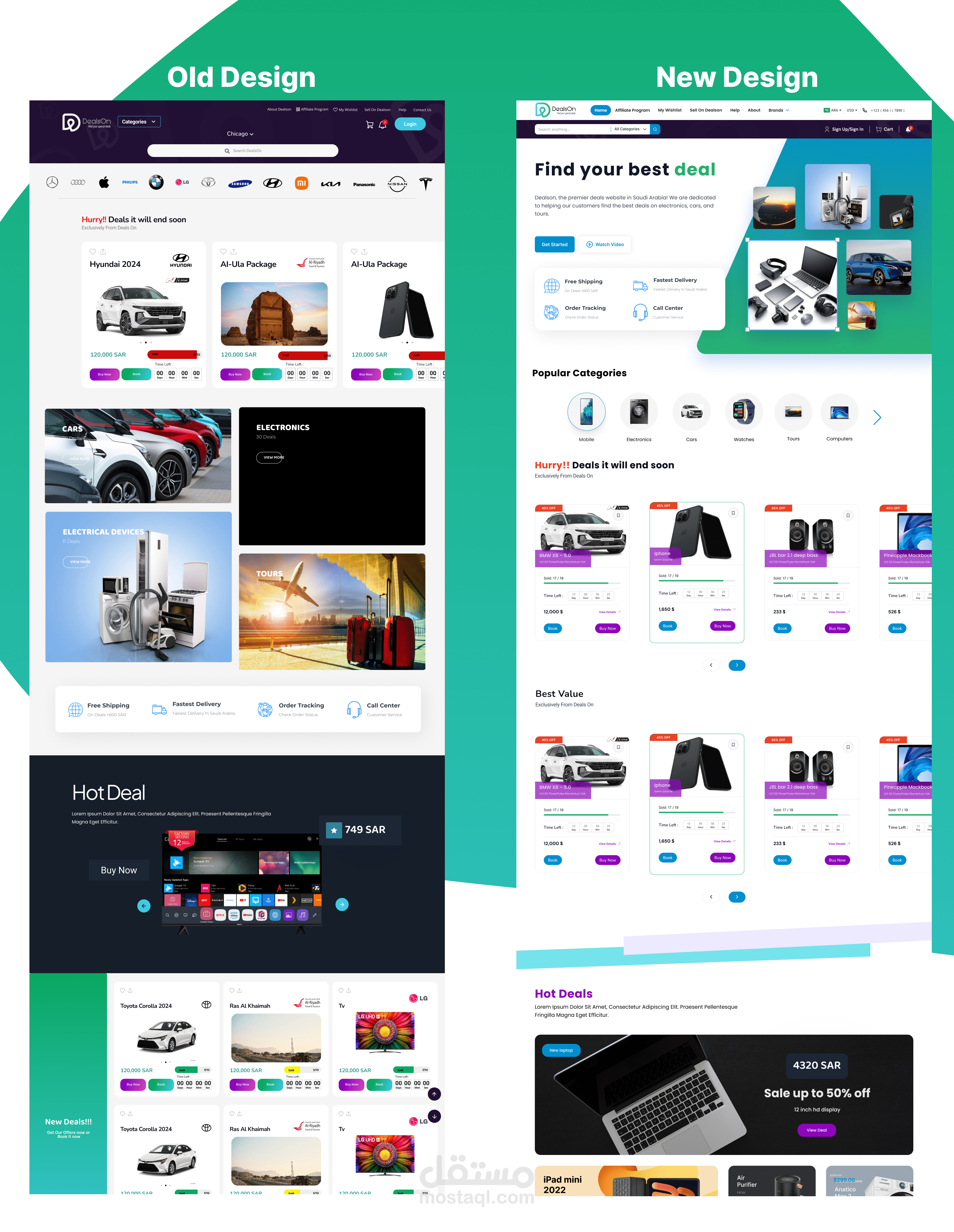 redesign for ecommerce landing page