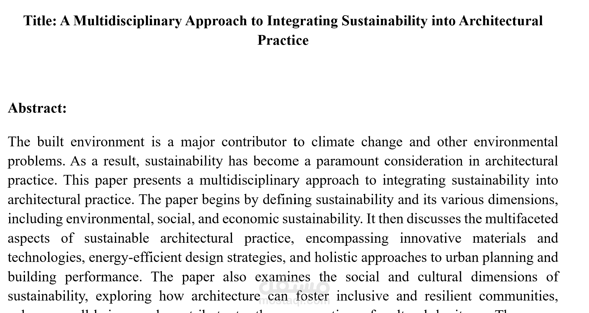 Writing abstract to specific international conference | مستقل