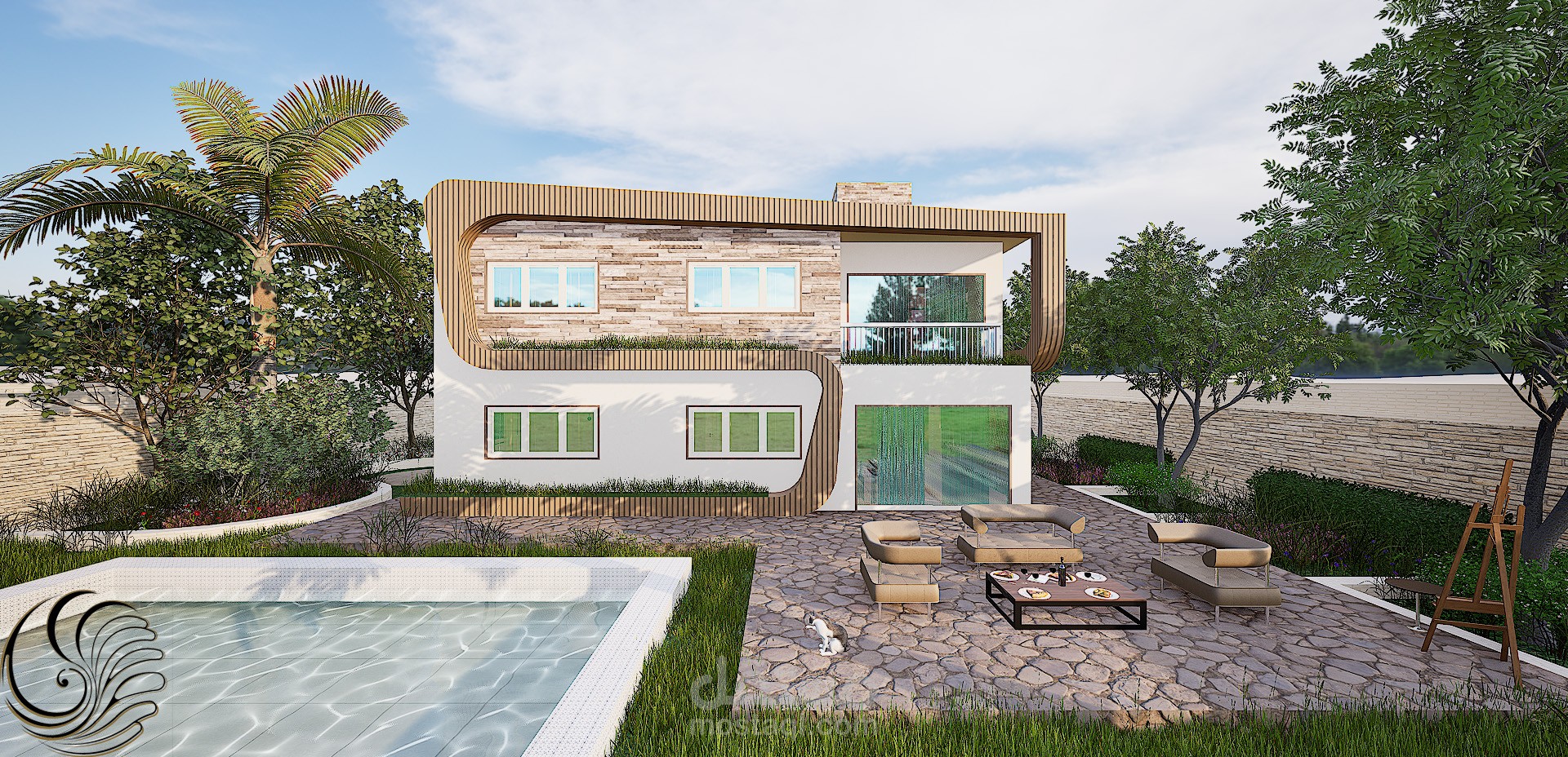 Exterior design for modern villa