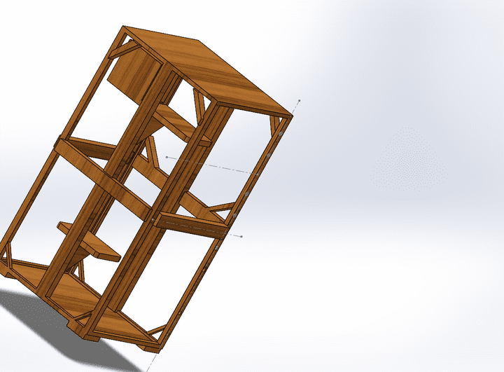 Designing of a wood cage for cats