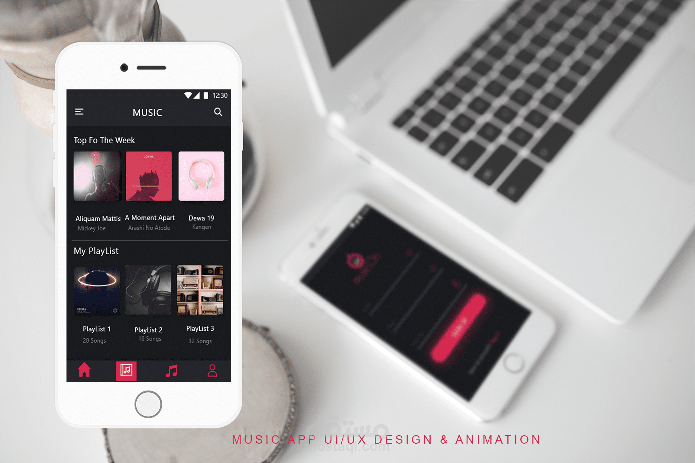 MUSIC APP UI/UX Design & Animation