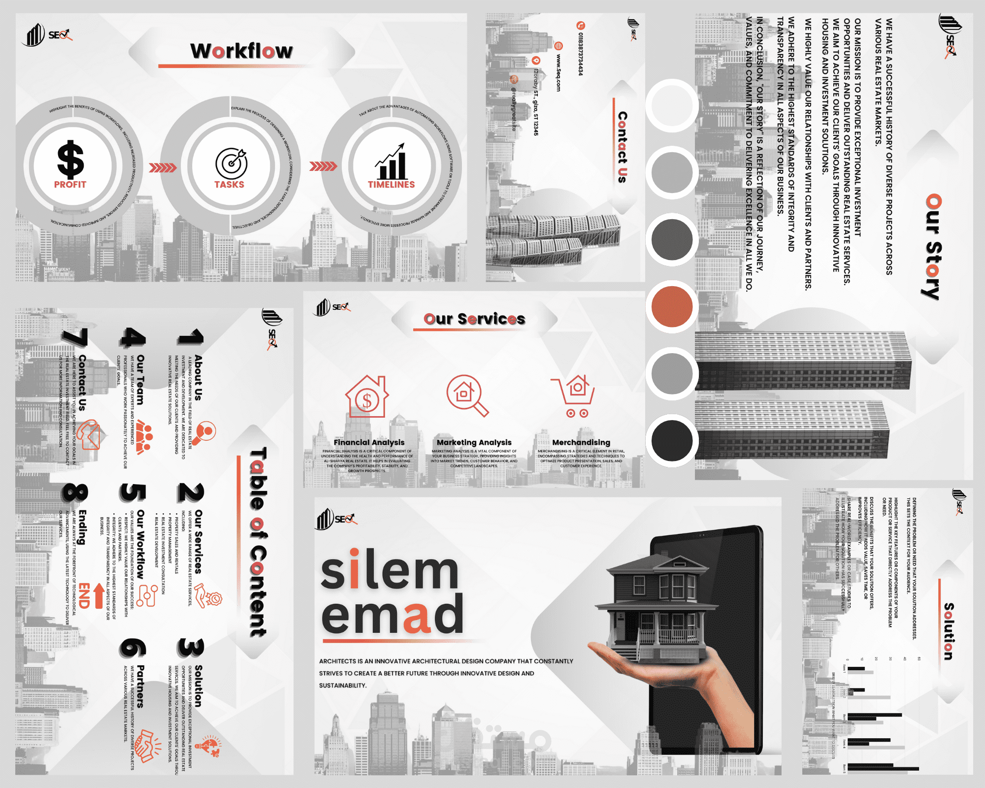 تصميم بريزينتيشن شركة عقارات لغة انجليزية