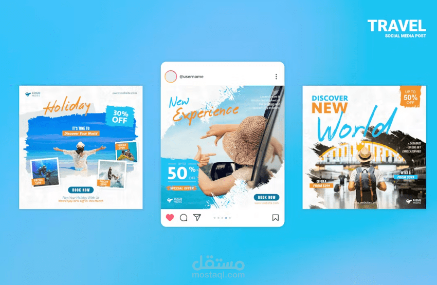 Design travel posts for social media