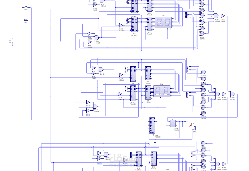 تصميم رقمي تتابعي لساعة 23:59:59