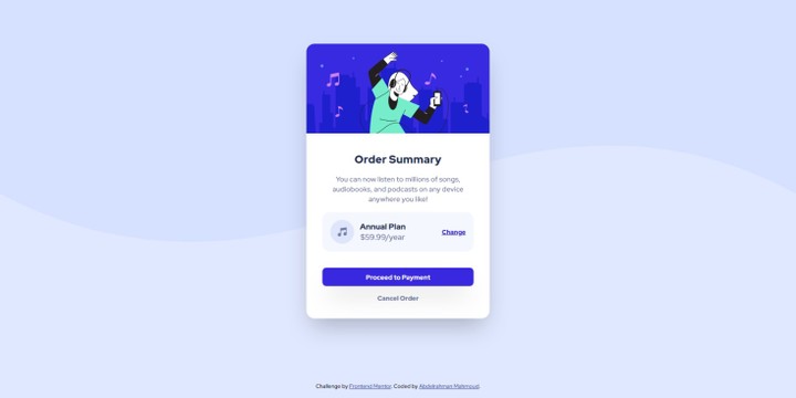 Frontend Mentor - Order summary card solution