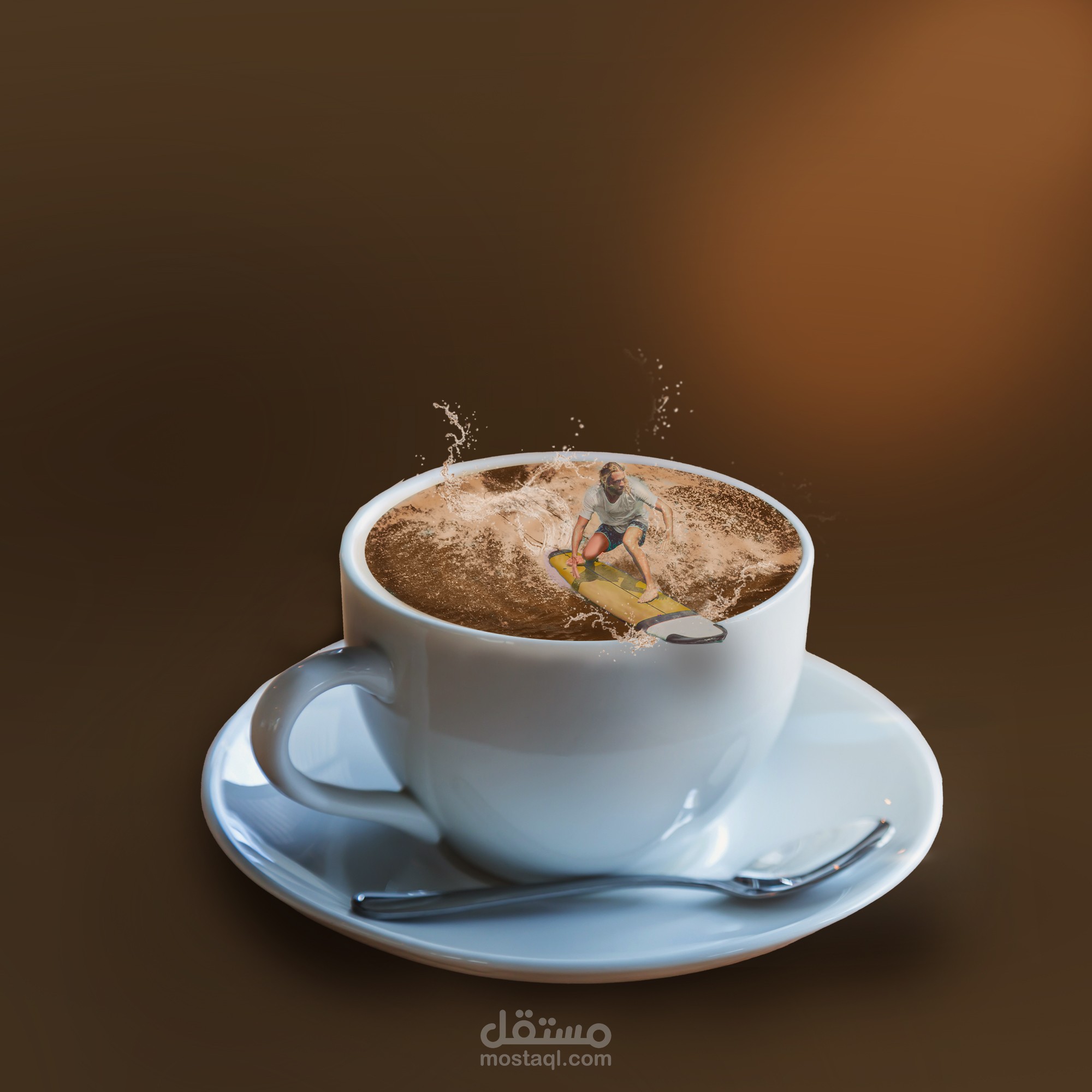 Photo Manipulation – التزلج داخل فنجان قهوة ️