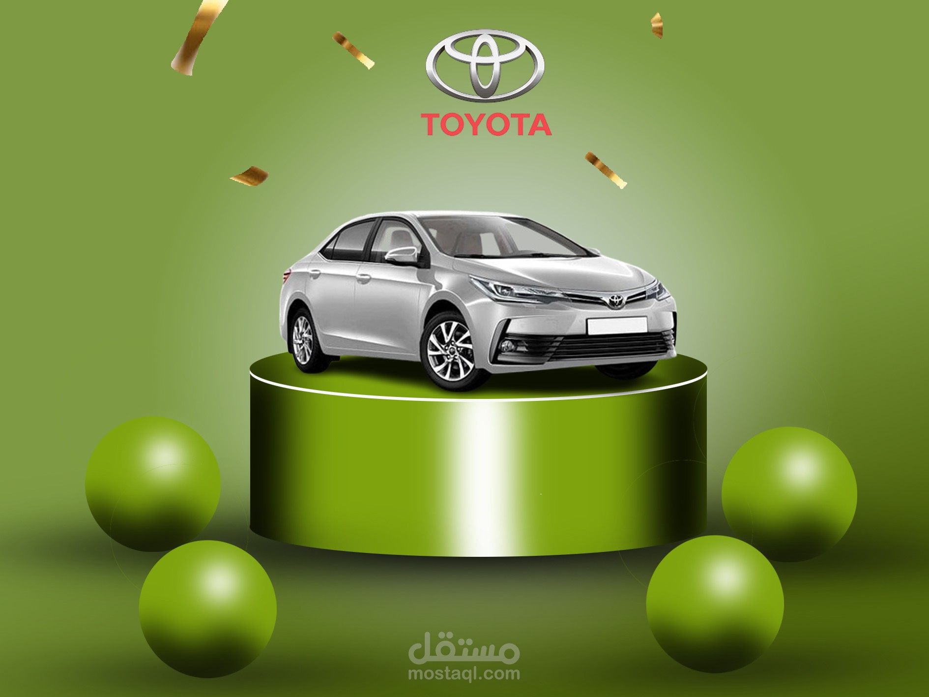تصميم بوستر إعلاني لسيارة Toyota – منشور سوشيال ميديا
