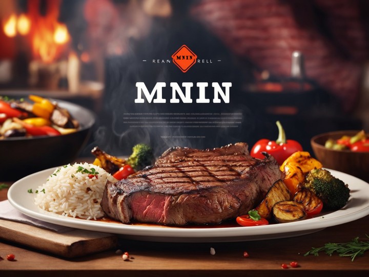 Advertising design for a steakhouse called MNIN