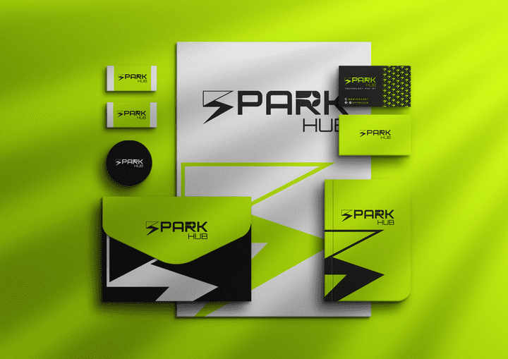 مشروع تصميم شعار و هوية بصرية لشركة سبارك هوب - logo Design and identity for Spark Hub company