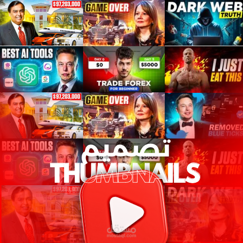 تصميم صور مصغرة Thumbnails إحترافية لليوتوب