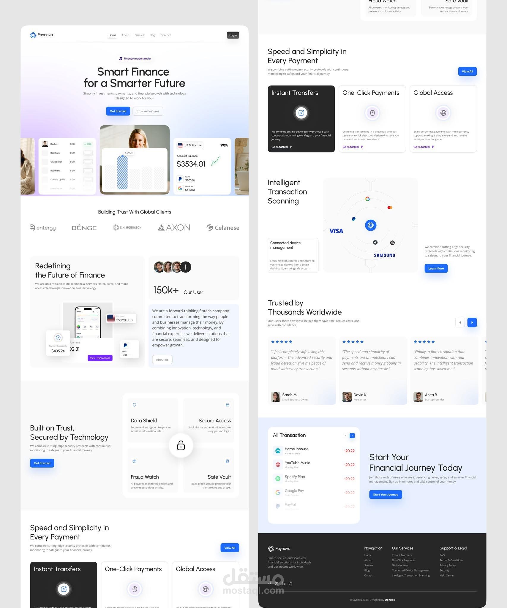 تصميم موقع إلكتروني– واجهة وتجربة مستخدم UI/UX لمنصّة Paynova
