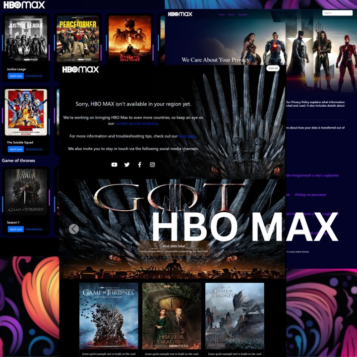 موقع مقتبس التصميم من منصة HBO MAX