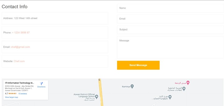 صفحة بيانات للتواصل