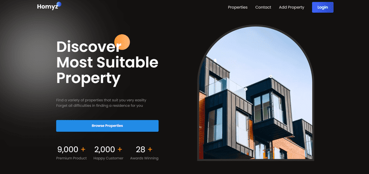 Homyz  : A website for real estate business