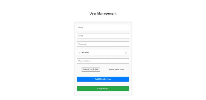 موقع ادارة بيانات المستعملين + لوجين - website for users data management + Login