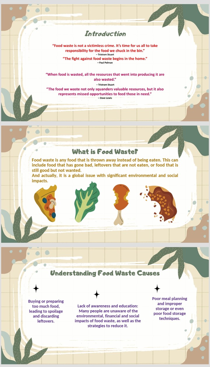 Presentation on Food Waste