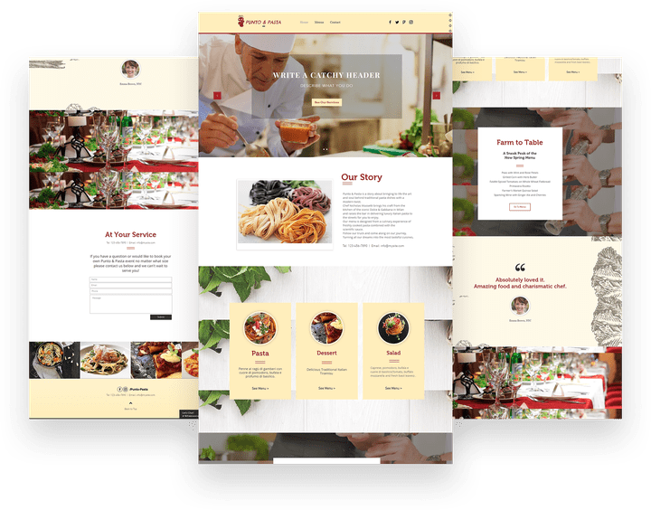 تصميم موقع لمطعم باستخدام wix platform