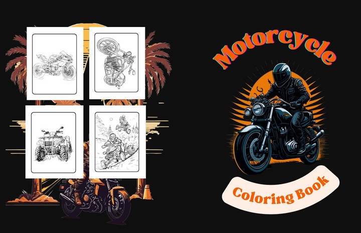 Motorcycle Coloring Book