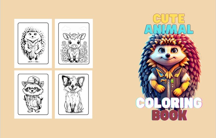 Animal Cute Coloring Book