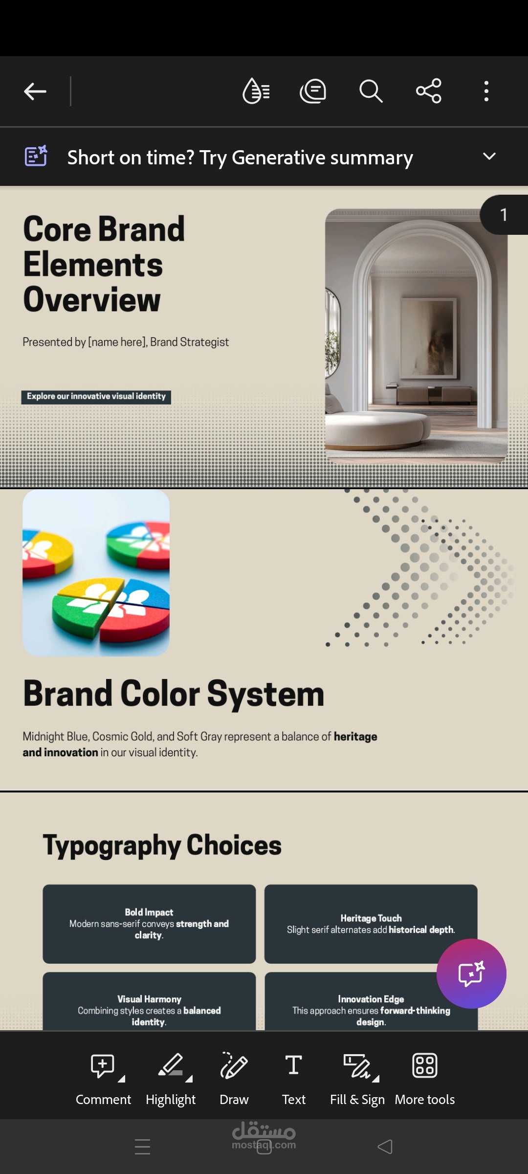 Presentation Template core brand elements