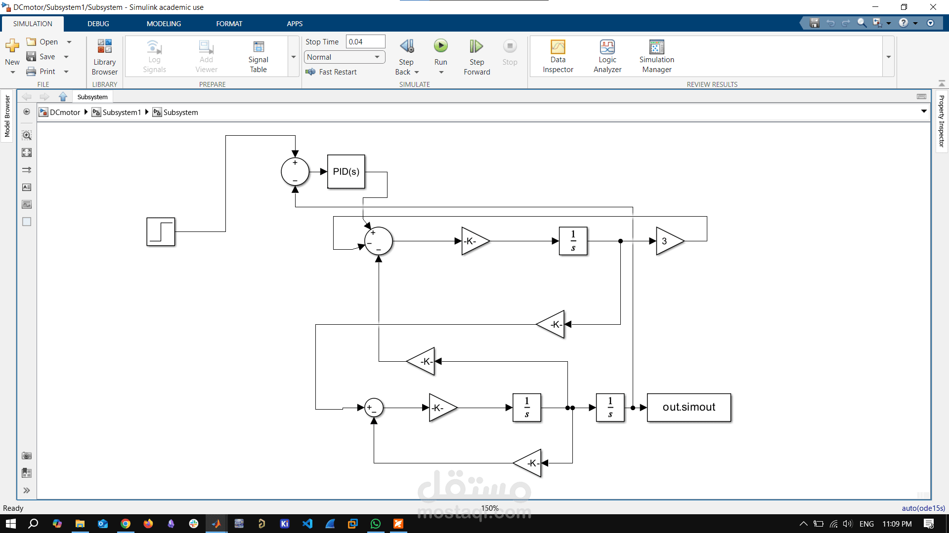 DC MOTOR Simulation with Matlab