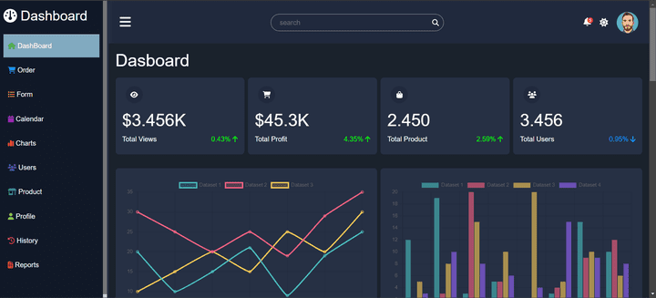 لوحة تحكم Admin Dashboard