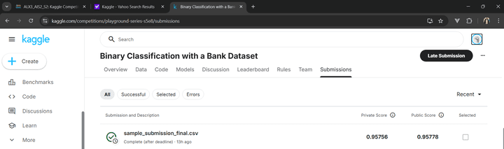 Kaggel Competition Bank Classification Project