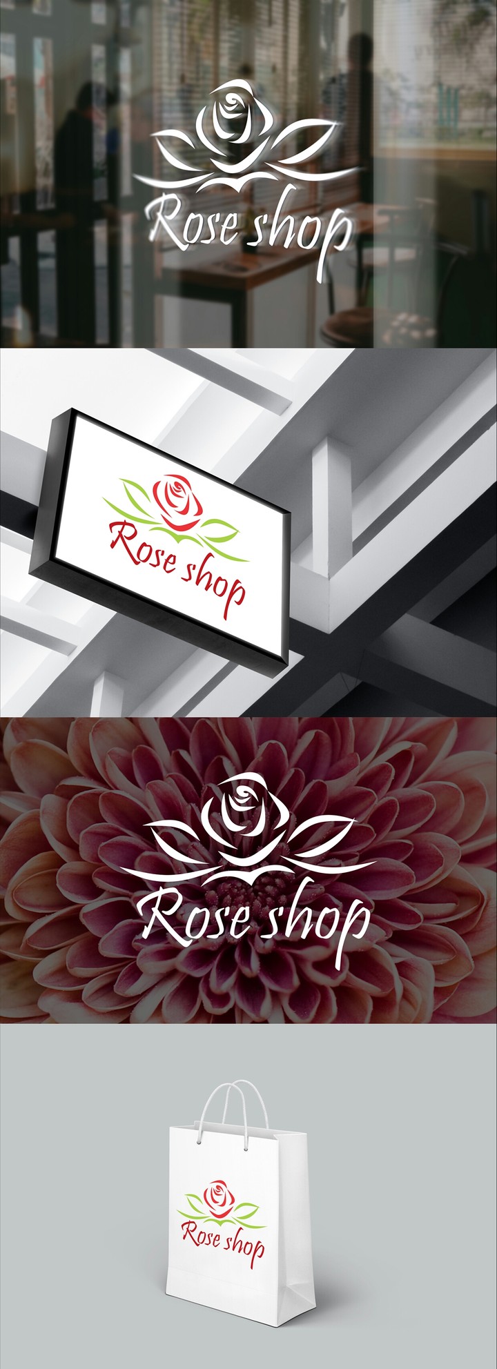 تصميم شعار  و بزنس كارد Rose Shop