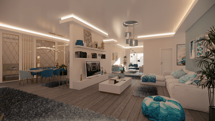 تصميم داخلي لشقة سكنية