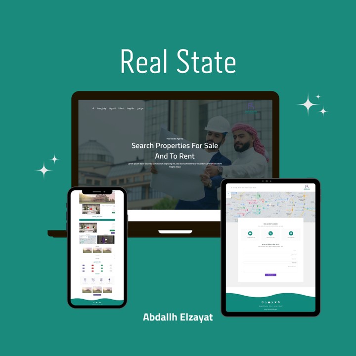 تصميم موقع لشركة عقارات متكامل FrontEnd && UI UX