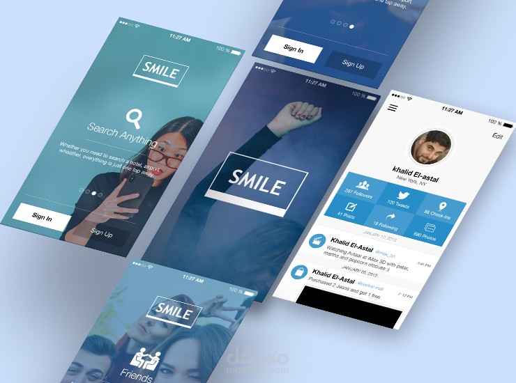 تطبيق اجتماعي بواجهات متعددة smile