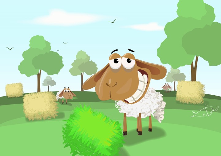 رسم خروف كرتون - sheep/lamb cartoon