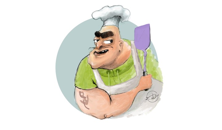 رسم شخصية كرتونية "الشيف" - chef cartoon