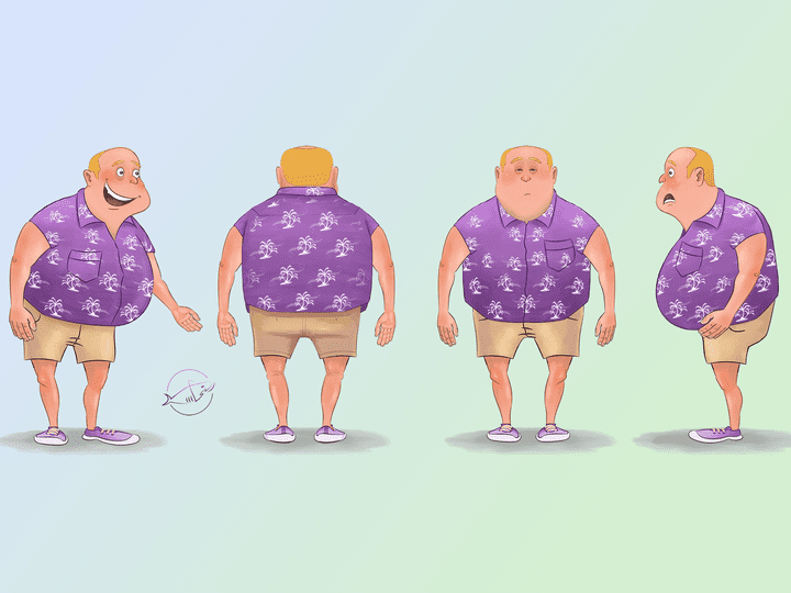 تصميم شخصيات - "Character design- the tourist "Basco