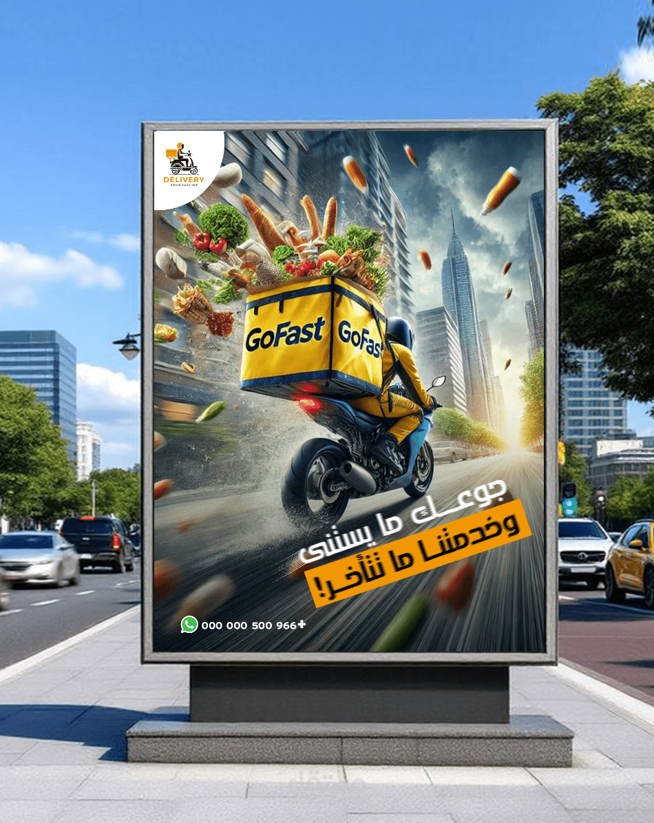 بوست سوشال ميديا إعلاني لخدمة توصيل سريعة – Delivery Service Ad