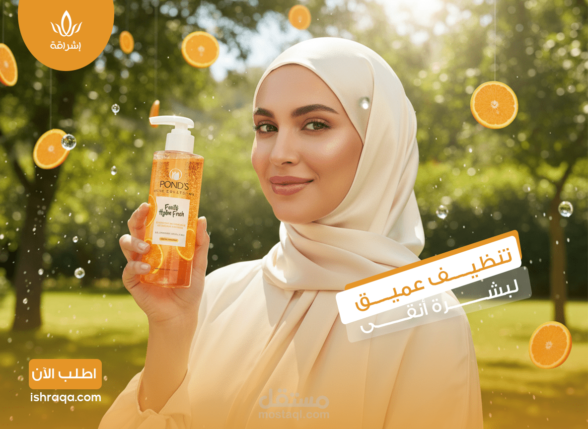 إعلان منتج عناية بالبشرة – غسول وجه POND’S