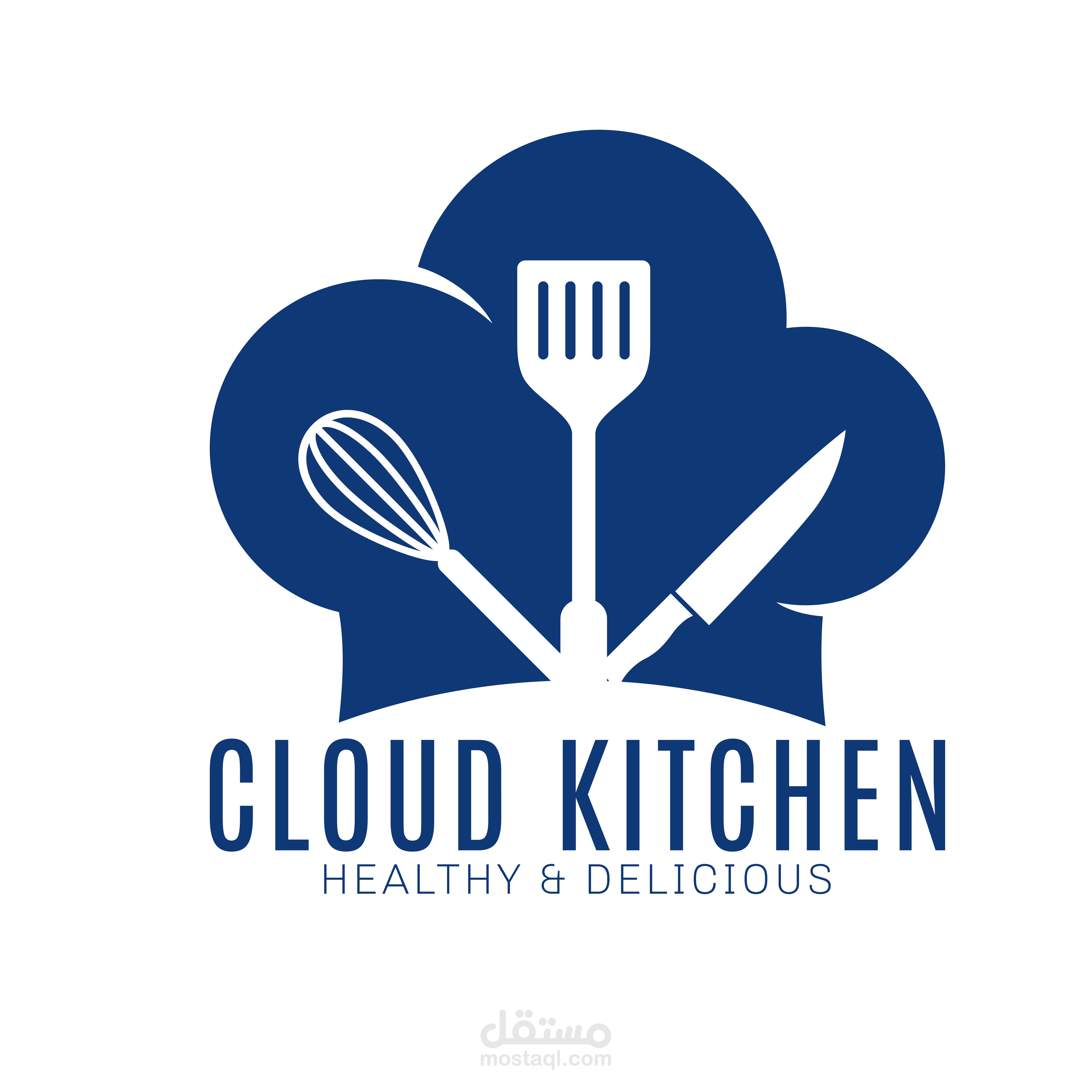 Cloud kitchen logo digital technology Royalty Free Vector